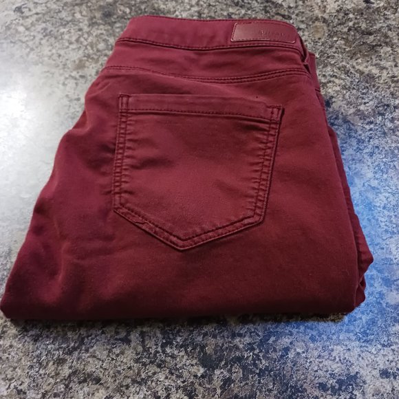 Buffalo David Bitton Faith Mid Rise  Burgundy Skinny Jeans  Size 28 - Picture 10 of 12